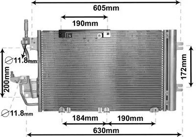 Радіатор, кондиціонер конденсатора Опель Зафір, Ван Везель (37005454)
