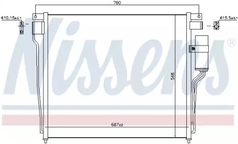 Радиатор, конденсор кондиционера NISSAN PATHFINDER, NISSENS (940643)