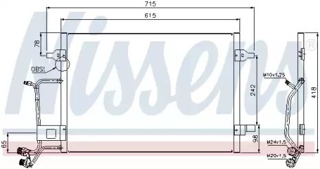 Радиатор, конденсор кондиционера VW PASSAT, AUDI A4, NISSENS (94594)