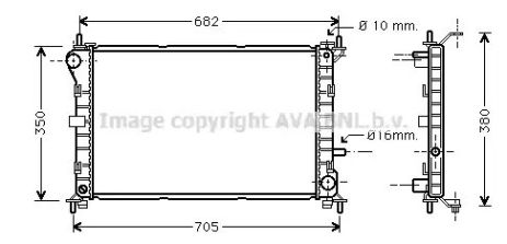 Радиатор охлаждения двигателя FORD FOCUS, AVA COOLING (FD2264)