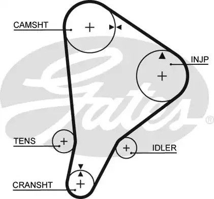Ремень зубчатый ГРМ TOYOTA HILUX, GATES (5118)