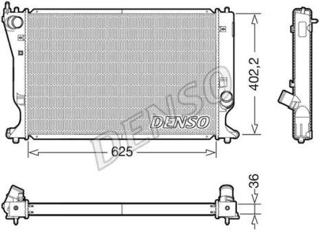 Радіатор охолодження двигуна TOYOTA AVENSIS, DENSO (DRM50132)