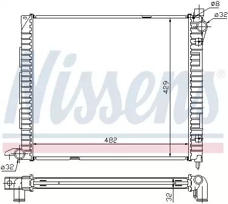 Радиатор охлаждения двигателя LAND ROVER, NISSENS (64300A)