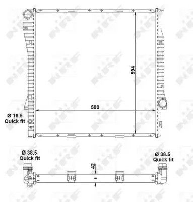 Радиатор охлаждения двигателя BMW X5, NRF (55328)
