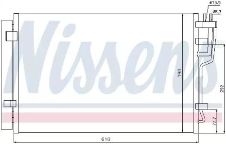 Радиатор, конденсор кондиционера HYUNDAI i30, KIA CEE'D, NISSENS (940006)