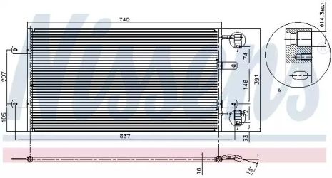 Радиатор, конденсор кондиционера NISSAN PRIMASTAR, OPEL VIVARO, NISSENS (94678)