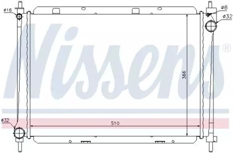 Радиатор охлаждения двигателя NISSAN NOTE, NISSENS (68722)