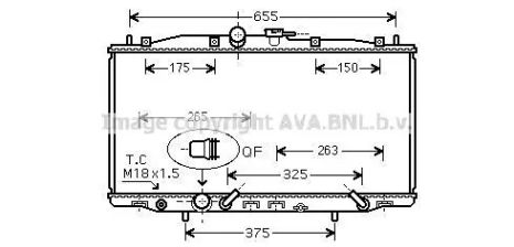 Радіатор охолодження двигуна HONDA ACCORD, AVA COOLING (HD2177)