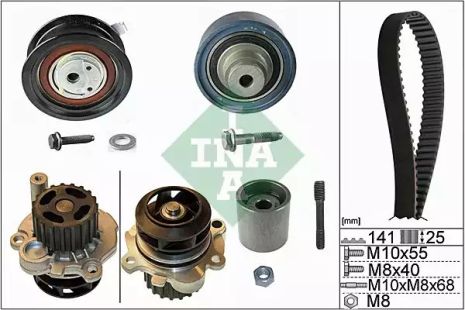 Помпа + комплект ремня ГРМ SKODA OCTAVIA, AUDI A3, INA (530036131)