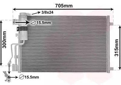 Радиатор, конденсор кондиционера NISSAN QASHQAI, Van Wezel (13005283)