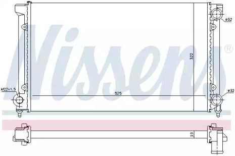 Радіатор охолодження двигуна VW Passat, Nissens (651741)