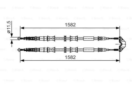 Hand -brake Cable Holden Combo, Opel Combo, Bosch (1987482138)