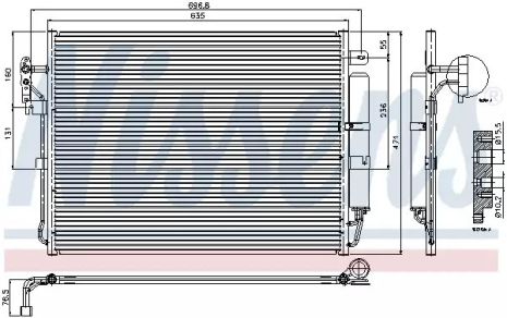 Радиатор, конденсор кондиционера LAND ROVER, NISSENS (94962)