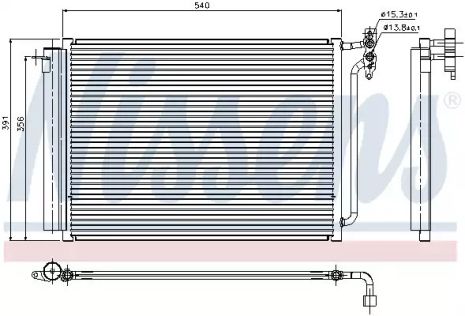 Радиатор, конденсор кондиционера BMW X5, NISSENS (94605)