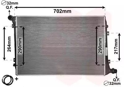 Радиатор охлаждения двигателя SKODA SUPERB, SEAT ALTEA, Van Wezel (58002224)