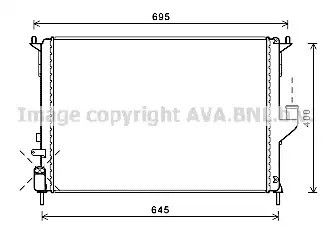 Радіатор охолодження двигуна Лада Ларгус, Renault Duster, охолодження AVA (RTA2477)