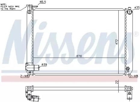 Радіатор охолодження двигуна Lexus RX, Nissens (646913)