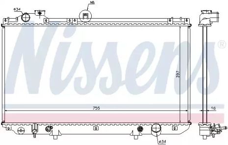 Радиатор охлаждения двигателя LEXUS GS, NISSENS (64762)