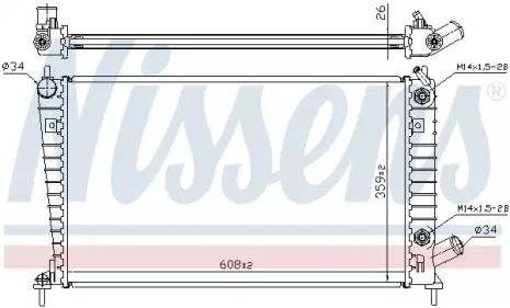 Saab 9-5 радіатор охолодження двигуна, Nissens (68001a)