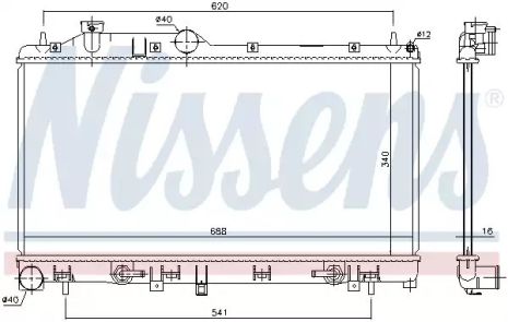 Радиатор охлаждения двигателя SUBARU IMPREZA, NISSENS (67725)