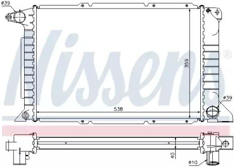 Радиатор охлаждения двигателя FORD TRANSIT, NISSENS (62080A)