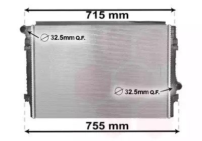 Радіатор охолодження двигуна SKODA KODIAQ, SEAT LEON, Van Wezel (58002336)