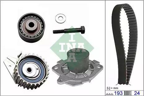 Насос + гайм -ремінь Fiat Doblo, INA (530062330)