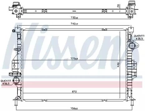 Радіатор охолодження двигуна FORD KUGA, NISSENS (66862)