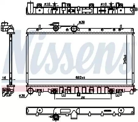 Subaru Outback, радіатор охолодження двигуна Nissens (67711)