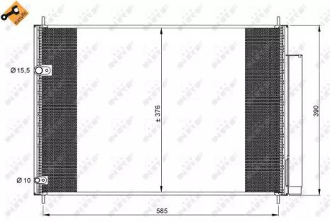 Радіатор, конденсор кондиціонера TOYOTA AURIS, NRF (35839)