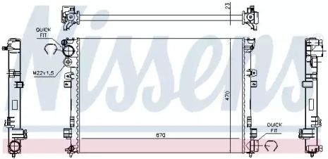 Радіатор охолодження двигуна Lancia Zeta, Fiat Scudo, Nissens (61875A)