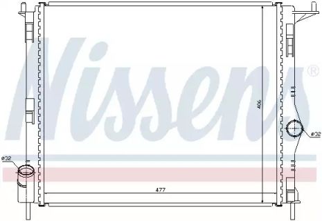 Радіатор охолодження двигуна LADA LARGUS, RENAULT LOGAN, NISSENS (637609)