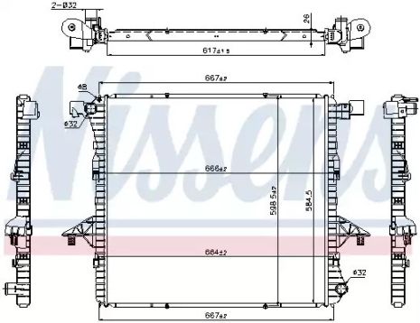 Радіатор охолодження двигуна VW Amarok, Nissens (65298)