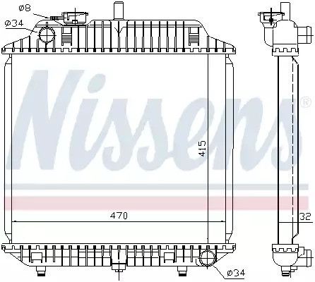 Радиатор охлаждения двигателя MERCEDES-BENZ 100, NISSENS (62516)