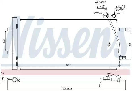 Радиатор, конденсор кондиционера AUDI Q3, NISSENS (940255)