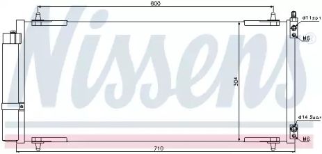 Радиатор, конденсор кондиционера CITROËN C5, PEUGEOT 407, NISSENS (94830)