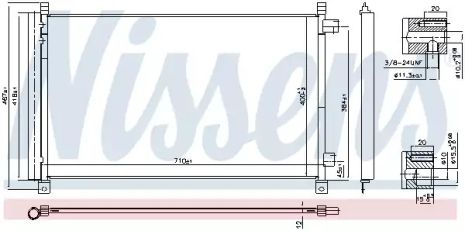 Радіатор, конденсор кондиціонера NISSAN X-TRAIL, NISSENS (940548)