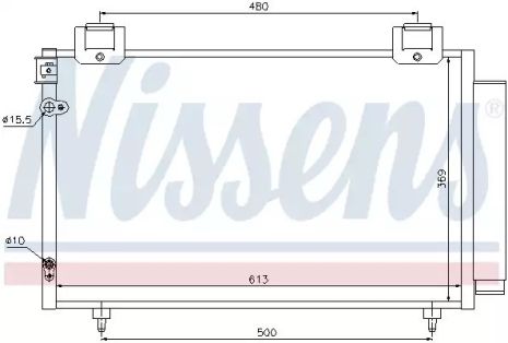 Радиатор, конденсор кондиционера TOYOTA AVENSIS, NISSENS (94730)