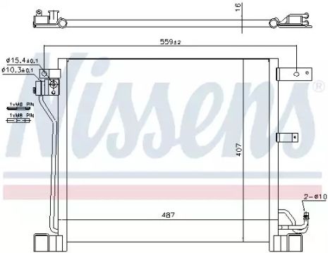 Радиатор, конденсор кондиционера NISSAN JUKE, NISSENS (940338)