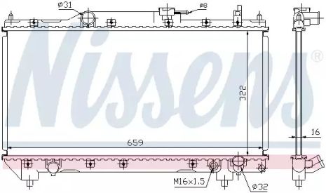 Радіатор охолодження двигуна TOYOTA AVENSIS, NISSENS (64783A)