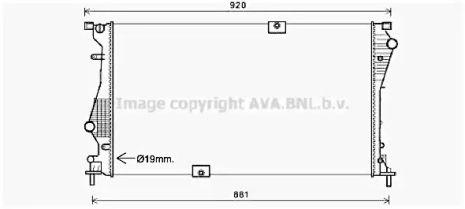 Радіатор охолодження двигуна Vauxhall Vivaro, Opel Vivaro, Ava охолодження (RTA2601)