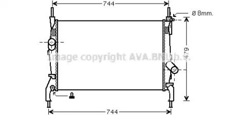 Радиатор охлаждения двигателя FORD TRANSIT, AVA COOLING (FD2404)