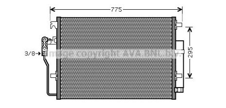 Радиатор, конденсор кондиционера MERCEDES-BENZ SPRINTER, VW CRAFTER, AVA COOLING (VNA5277D)