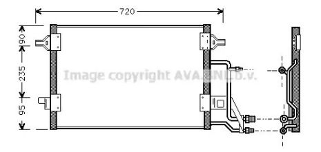 Радиатор, конденсор кондиционера VW PASSAT, AUDI A4, AVA COOLING (AI5140)