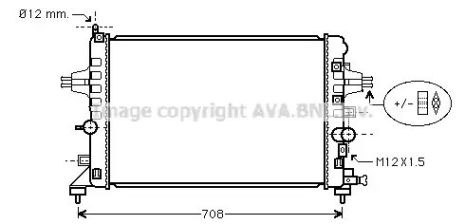 Радіатор охолодження двигуна Vauxhall Astravan, Opel Astra, охолодження Ava (OLA2363)