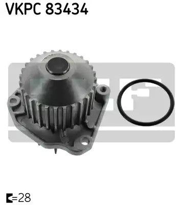 Помп, водяний насос Fiat Ulysse, Lancia Phedra, SKF (VKPC83434)