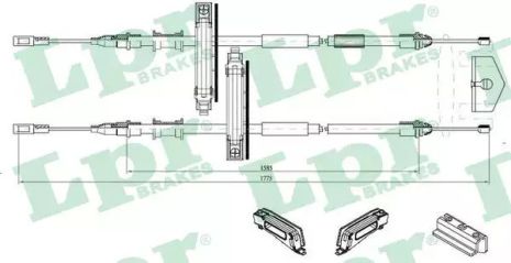 Трос ручного тормоза FORD FOCUS, LPR (C0224B)