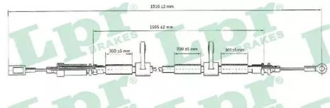 Трос ручного тормоза FIAT DUCATO, PEUGEOT BOXER, LPR (C0985B)