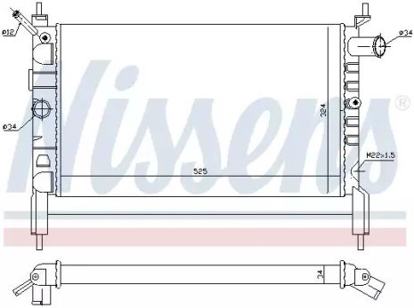 Радіатор охолодження двигуна VAUXHALL ASTRAVAN, OPEL ASTRA, NISSENS (632761)