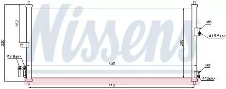 Радиатор, конденсор кондиционера NISSAN PRIMERA, NISSENS (94616)